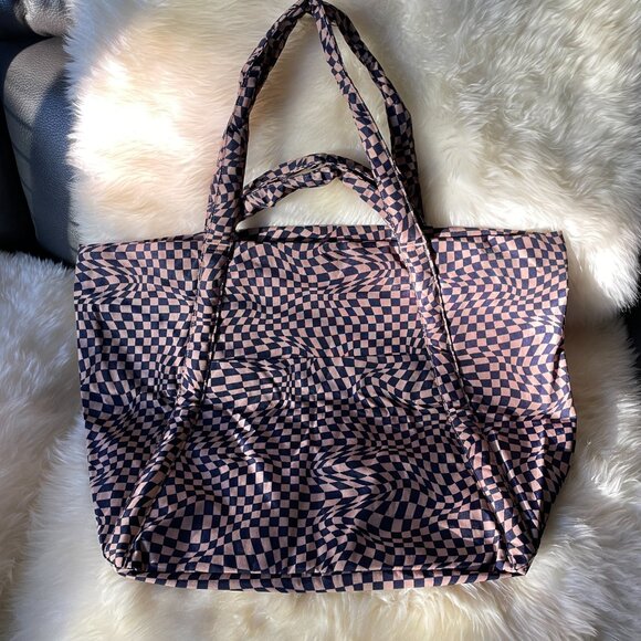NWT Baggu Travel Cloud Bag - Indigo Trippy Checker - Picture 2 of 8